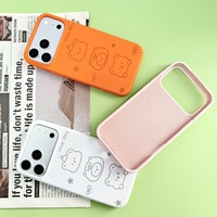 Coque de téléphone compatible iPhone 12/16 Pro, style tendance, motif petit ours en relief, avec découpe pour caméra grand angle