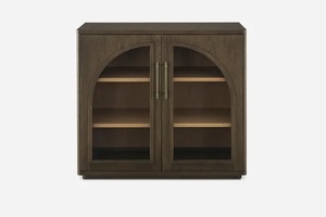 Meuble <span class=keywords><strong>TV</strong></span> de style américain en bois massif avec design arqué, console de contrôle multimédia, armoire de rangement simple et armoire à vaisselle - Product Image 2
