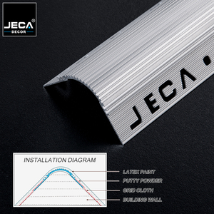 Profilé d'angle en aluminium JECA, bordure métallique dissimulée pour une transition fluide de l'angle droit au rayon - Product Image 3