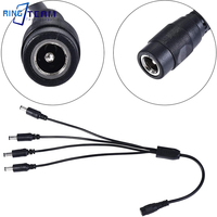 Câble répartiteur 12V 3A DC pour caméras de vidéosurveillance/Surveillance 1 adaptateur de cordon d'alimentation femelle 4 mâle 5.5x2.1mm rallonge d'alimentation DC"