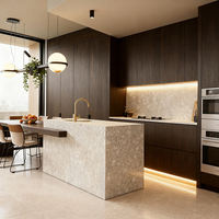 Ensemble d'armoires de cuisine modernes en bois de chêne BOSNiE, RTA, avec évier, rangements personnalisés, résistant à l'eau, écologique, multifonctionnel, facile à assembler
