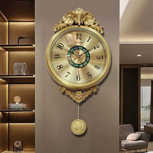 Modern European Style Metal Wall <b>Clock</b> Round 25 Inch Silent Sweep Second Battery Powered Living Room Decor - Product Image 2