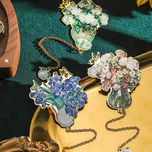 Série Hua Language – Marque-page antique pour étudiant, style chinois classique, en laiton, motif floral, fabriqué en Chine, haut <span class=keywords><strong>de</strong></span> gamme, exquis - Product Image 4
