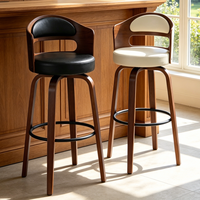Chaise de bar pivotante en bois, style nordique, en cuir, haute, dorée, moderne, de luxe, pour cuisine, tabourets de bar, meubles de bar pour table de bar