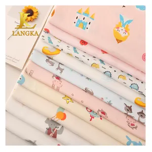 Langka shaoxing supplier custom printed 70% bamboo fiber and 30% cotton blend fabric for dress garment