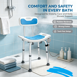 Chaise <span class=keywords><strong>de</strong></span> douche réglable en aluminium avec dossier amovible, capacité <span class=keywords><strong>de</strong></span> 400 lb, siège/tabouret <span class=keywords><strong>de</strong></span> <span class=keywords><strong>bain</strong></span> robuste pour la réadaptation et la thérapie - Product Image 4