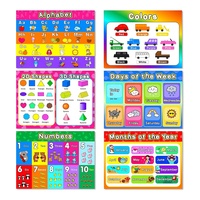 Affiches essentielles pour la salle de classe de la garderie : tableaux ABC, comptage et formes, en papier enduit imperméable pour enfants