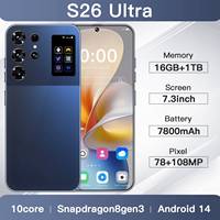 Smartphone Original S26 Ultra 7,3 Pouces Deca Core HD 16 Go + 1 To Débloqué Double SIM 5G Android 14 Gaming 108 MP Espagnol