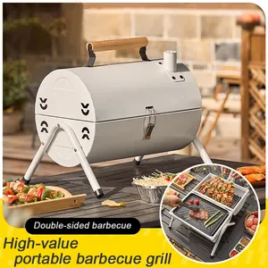 Huishoudelijke Compacte Opvouwbare Outdoor Houtskoolgrill Voor Kamperen En Achtertuin Bbq Parties Complete Set