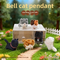 Porte-clés en peluche chaton de dessin animé, doux et moelleux, en forme de clochette, en coton PP, accessoires pour machine à griffes et activités de récompense