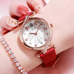 Reloj de Lujo para Mujer con Incrustaciones de Diamantes, Estilo Vintage, Correa de Cuero, Movimiento de Cuarzo, Regalo de Navidad - Product Image 6