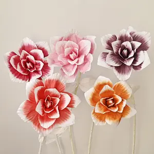 artificial giant flowers magnolia Eva foam flowers with stem for wedding wall decoration