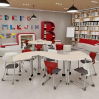 Ensemble de bureaux et chaises de classe pour activités collaboratives