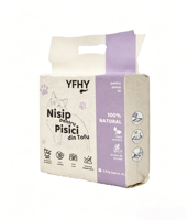 Sac à soufflets latéraux de 2,5 kg avec poignée en papier kraft texturé, résistant à l'humidité, imprimé sur mesure, emballage écologique pour litière pour chat à base de plantes