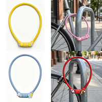 Accessoires pour vélos et motos : Cadenas à câble en acier de haute qualité, étanche, avec motif coloré, quatre réglages et mot de passe.