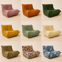 Fauteuil de salon individuel en velours côtelé, compressé sous vide, sans structure, en mousse, pour la maison - Vente en gros