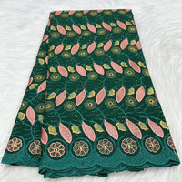 Vente en gros de tissu brodé de haute qualité en dentelle de style africain en coton pressé à chaud technique de diamant tricoté en polyester pour filles