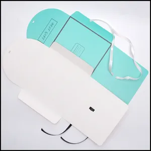 कारखाना नया उत्पाद सफेद कार्ड फोल्डिंग सार्वभौमिक उपहार बॉक्स निमंत्रण बॉक्स रिबन के साथ ग्रीटिंग कार्ड पैकेजिंग बॉक्स