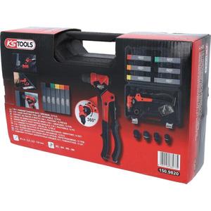 KS TOOLS-150,9820 Juego de remachadores de mano giratorios 3 en 1 (12 piezas) -CUERPO EAN 4042146884775 Y CHAPAS METÁLICAS - Product Image 5