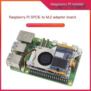 Плата расширения Raspberry Pi 5 PCIE для накопителей NVMe 2230, адаптер для твердотельных накопителей M.2 SSD - Product Image 2