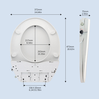 Siège de bidet intelligent à double buse autonettoyant en forme de O, lavage féminin arrière, non électrique, en plastique, pour toilettes