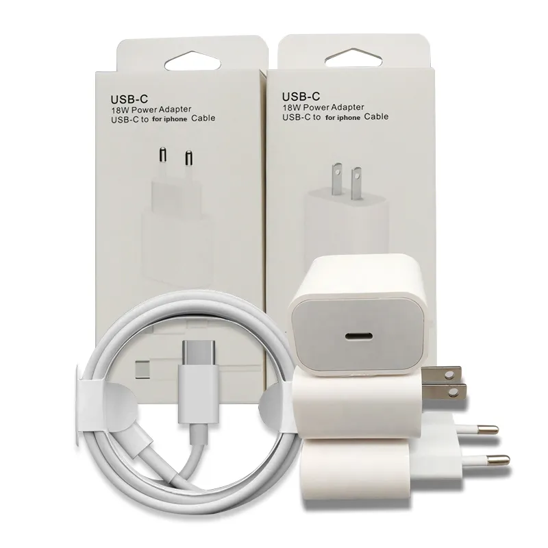 Cargador rápido de 20 w para móvil, Cable de carga UK y enchufe con caja para Apple Iphone 12 y 13