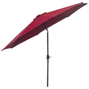 Outsunny Parasol de jardin 3x2.5 m inclinable avec poteau amovible, en métal et polyester rouge foncé - Product Image 1
