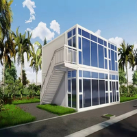 Maison conteneur modulaire en acier à deux étages, démontable, en kit, 20 pieds/40 pieds, à assemblage rapide, pour bureaux, hôtels et villas