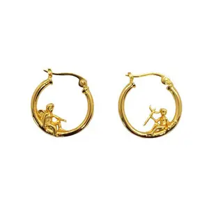 Mismatched earrings for women demons and angels 925 sterling silver huggies hoop earrings 18k gold plated