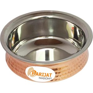 หัตถกรรม parijat แพ็ค1ชิ้น6นิ้วสแตนเลสสตีลทองแดงทุบผักแกงเครื่องใช้บนโต๊ะอาหารชุดชามเสิร์ฟ - Product Image 6