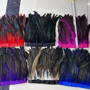 激安セール ダイレクト染め 天然オンドリ尾羽根 トリムフリンジ コークボア カーニバル パーティー コスチューム ドレス デコレーション用 - Product Image 3