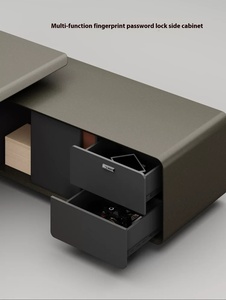 Escritorio de oficina ejecutivo de gama alta personalizado, mesa de director en forma de L con panel de estilo de madera para muebles de oficina modernos - Product Image 4