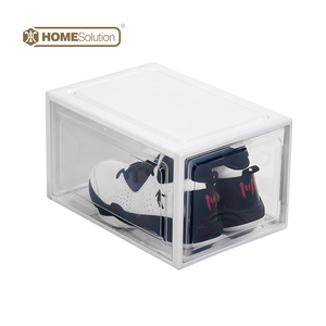 Acrylic Storage Bins Custom Acrylic Drop Front Door For Acrylic Shoe Transparent Containers Plastic Stackable Clear Storage Box Bins