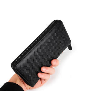 Sheepskin Woven Long Wallet for <b>Men</b> Women Korean Fashion Wallets Large Capacity Zipper <b>Clutch</b> Phone <b>Bag</b> Male Purse - Product Image 5