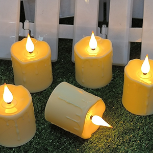 Bougies LED sans flamme étanches (lot de 6) avec télécommande et minuterie, effet scintillant, à piles - Product Image 3