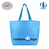 Sac cadeau personnalisé en RPET laminé et cousu, respectueux de l'environnement, en matériau recyclé, réutilisable, avec un design durable