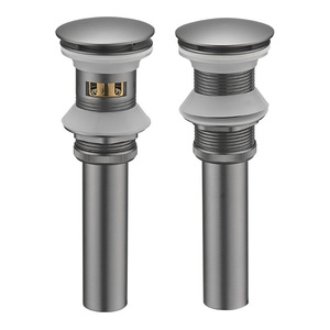 Unidad de desagüe de lavabo de cobre para encimera, roscada de 1.5 pulgadas, anticorrosión, para baño, con sistema pop-up y tubo de desagüe a prueba de olores - Product Image 3