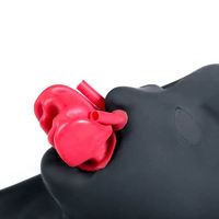 Jouets sexuels européens et américains Couvre-chef Bondage en latex naturel Masque buccal à ouverture oculaire Bouchon de bouche Jouet d'aspiration du nez Masque de tête en latex