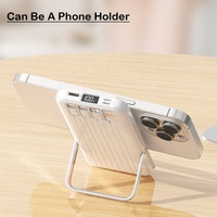 Soporte Magnético Inalámbrico Universal 4 en 1 con Carga Rápida PD de 20w, Batería Externa Delgada de 20000mah para iPhone 15 Pro, Transparente, con la Mejor Tecnología