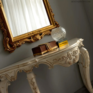 Hot Selling Design Hand Carving Classic Italian Designer Dresser <b>Table</b> With <b>Wall</b> Mirror 23 <b>Wall</b> Mirror 23 - Product Image 4