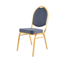 Chaises de banquet empilables SMILE SY-06 en fer à dossier haut avec tissu bleu pour usage commercial hôtelier et restauration (vente en gros)