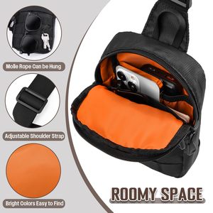 Petit sac bandoulière pour homme, sac de poitrine mini utilitaire imperméable d'inspiration tactique pour les voyages, le travail et le sport - Product Image 4