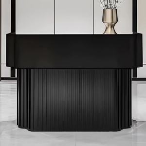 Mostrador de Recepción de Lujo de Alta Gama, Salón, Salón de Uñas, Salón de Belleza, Barra de Bienvenida Moderna para Hotel, Caja Registradora de Acero Inoxidable - Product Image 3