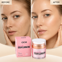 Crème à l'acide hyaluronique OEM ODM pour le visage, crème hydratante illuminante et éclaircissante pour le visage, avec logo personnalisé