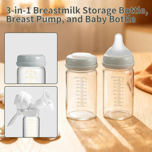 Biberón de Vidrio al por Mayor, Biberón de Boca Ancha de Borosilicato de Alta Calidad para Almacenamiento de Leche Materna, Biberón para Alimentación Infantil, Libre de BPA - Product Image 3