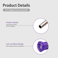 Tip Dispensing Plastik Hub Luer Lock 1/2 Inch Jarum Tumpul Stainless Steel 12 Gauge untuk Perekat Industri