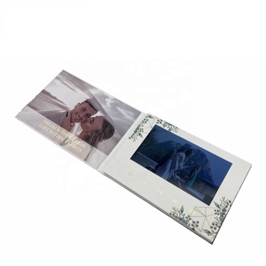 Biglietto d'<span class=keywords><strong>invito</strong></span> con video e schermo LCD, copertina rigida, 7.0 pollici, con carta in lamina d'oro, per matrimonio, compleanno, <span class=keywords><strong>cartolina</strong></span> video, Europa - Product Image 6