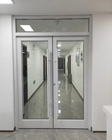 Porte extérieure en aluminium tout-en-un pour villa, solutions de porte principale en verre à construction métallique durable pour projets de construction