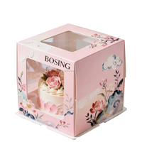 Boîte à emporter personnalisée en carton pliable avec logo sur mesure pour biscuits, beignets et gâteaux