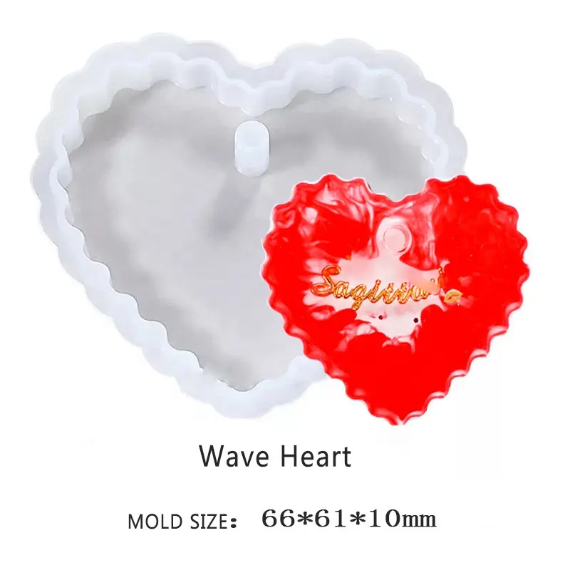 Heart-shaped Mold LOVE Epoxy Resin Mold key chain for Making Jewelry Pendant Tools moldes de silicona para resina